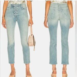 MOTHER The Lace Up Dazzle Ankle Tinge Jeans Size 29